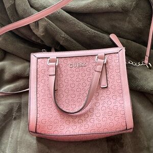 Guess Embossed Pink Shoulder Bag